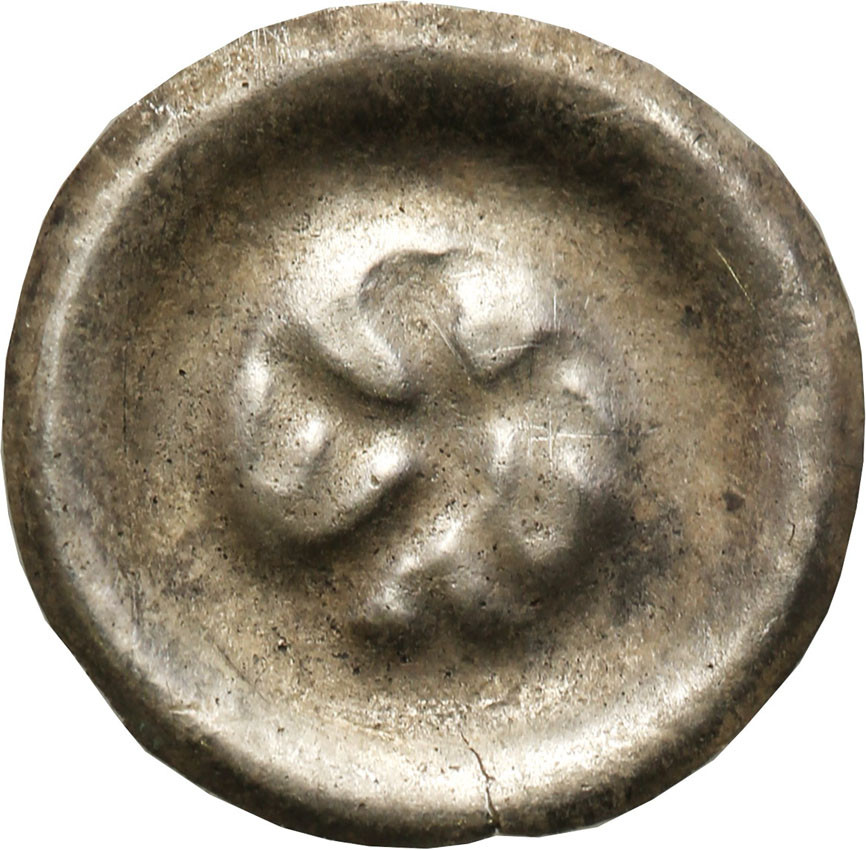 Władysław Łokietek (1305-1333). Kraków lub Sandomierz. Brakteat z kroczącym Orłem - RZADKI Aw.: Orzeł kroczący w lewo